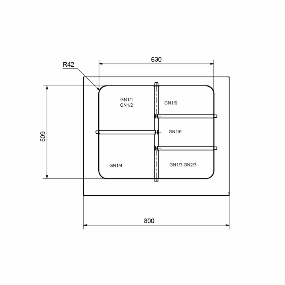 Divider assy GN2/1 Metos BM 800 - Product for marine - Metos Marine - Metos